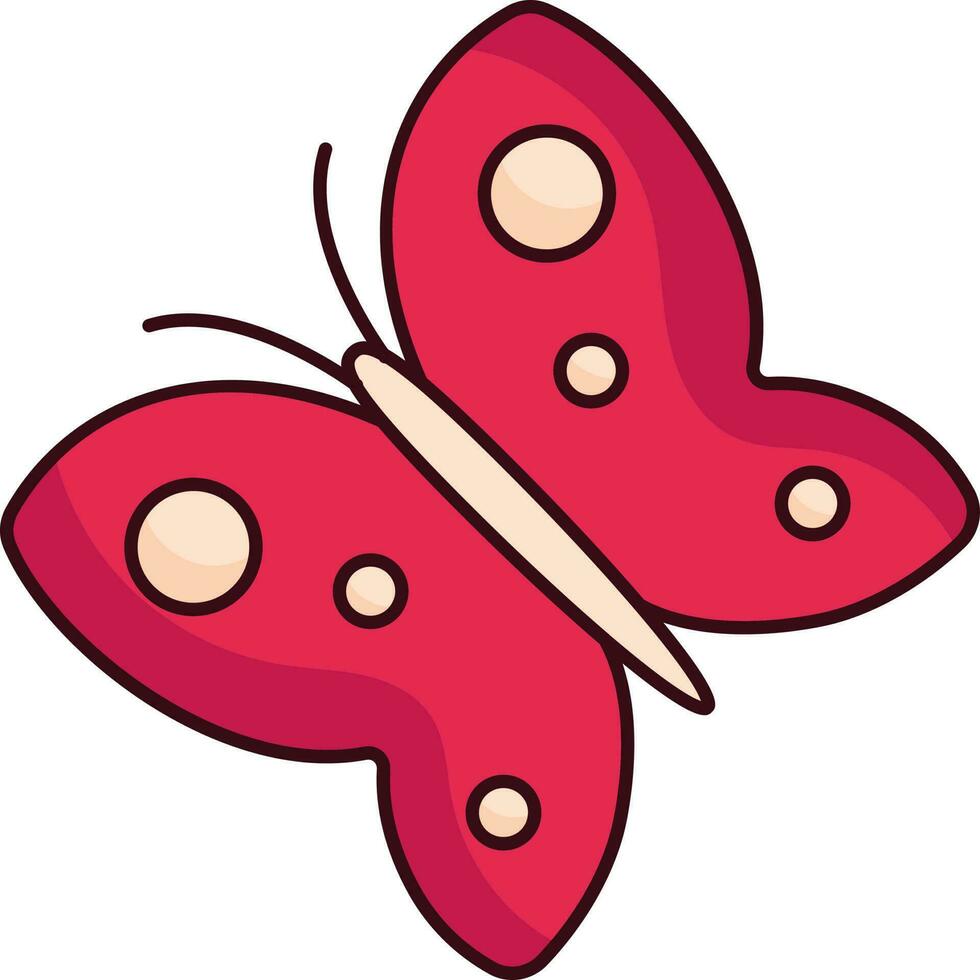 rood vlinder icoon vector