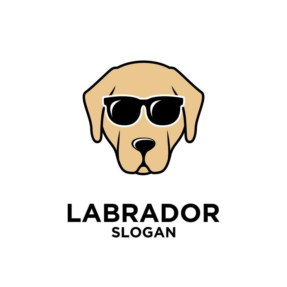 labrador retriever hond hoofd gebruikt zonnebril embleemontwerp pictogram vector