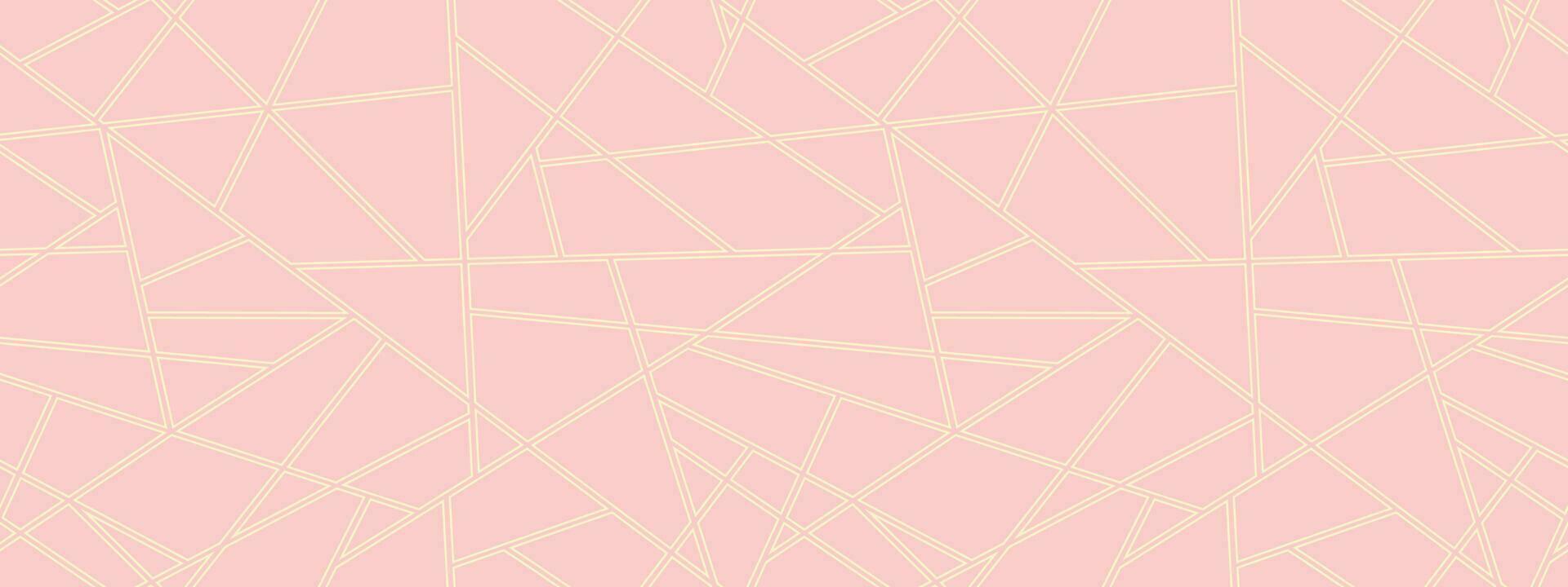 roze banier achtergrond met meetkundig naadloos patroon lijn kleur goud ontwerp. vector illustratie. eps10