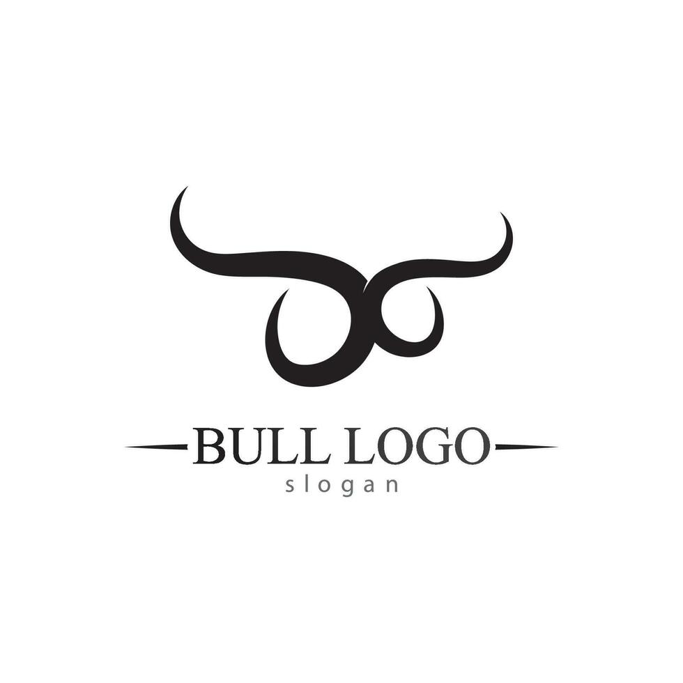 stier hoorn en buffel logo en symbolen sjabloon pictogrammen app vector