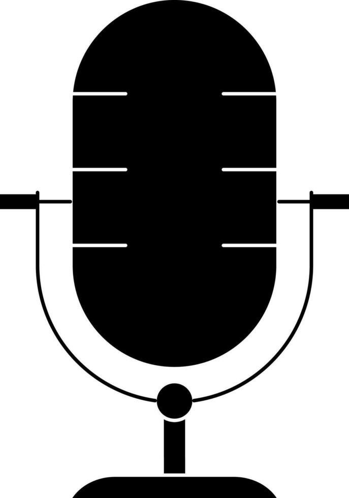 microfoon icoon in zwart en wit kleur. vector