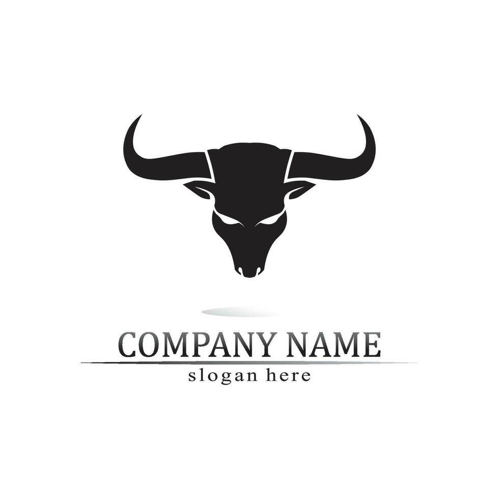 stier hoorn en buffel logo en symbolen sjabloon pictogrammen app vector