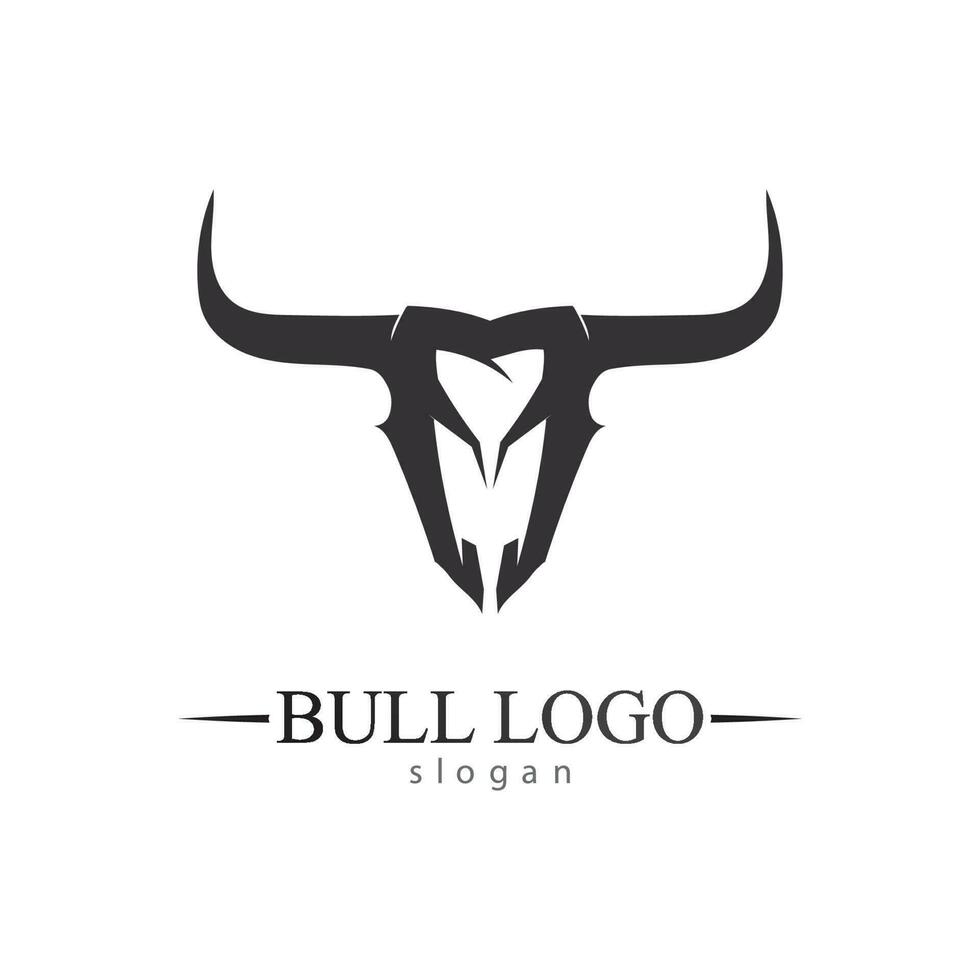 stier hoorn en buffel logo en symbolen sjabloon pictogrammen app vector