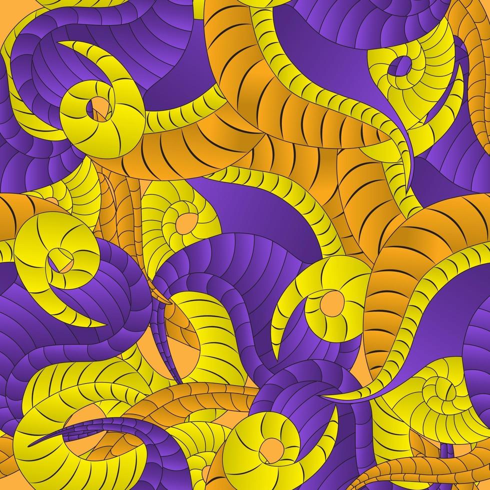 paars geel en oranje slang cartoon naadloze patroon. vector