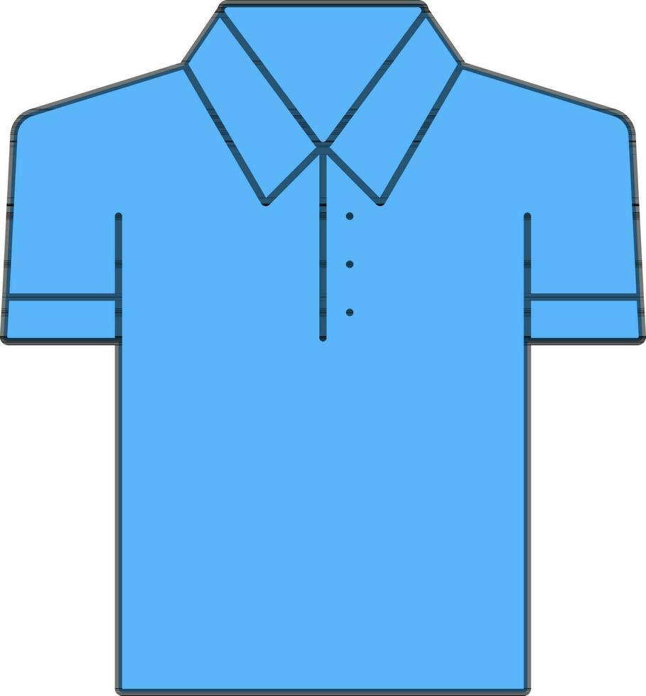 blauw illustratie van polo t overhemd icoon. vector