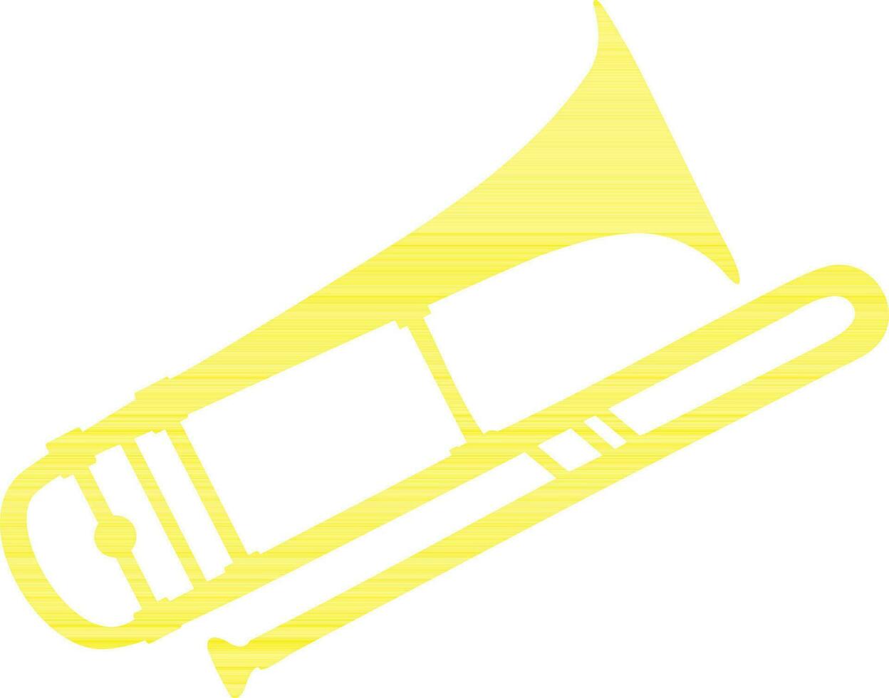 trompet muziek- instrument in geel kleur. vector