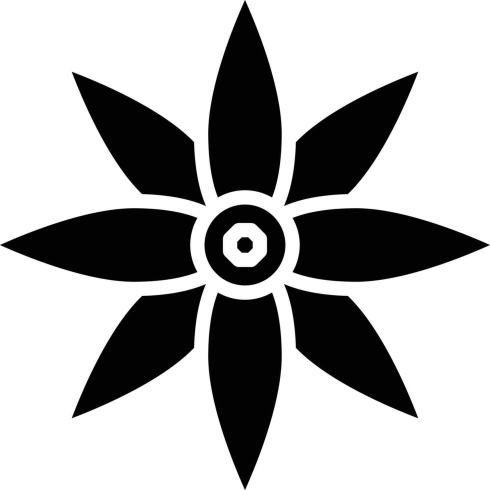 zwart en wit illustratie van bloem icoon in vlak stijl. vector