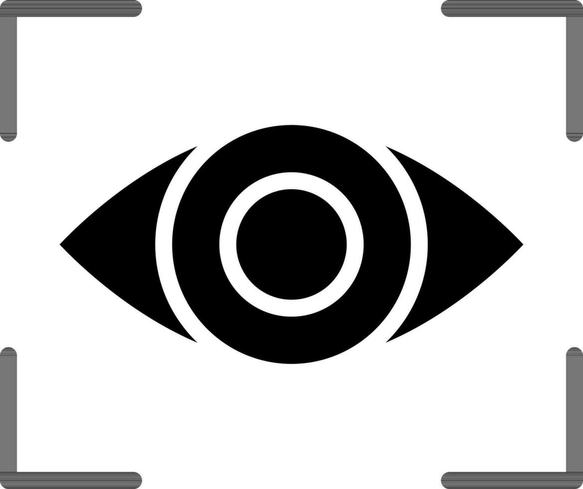 oog focus icoon in zwart en wit kleur. vector