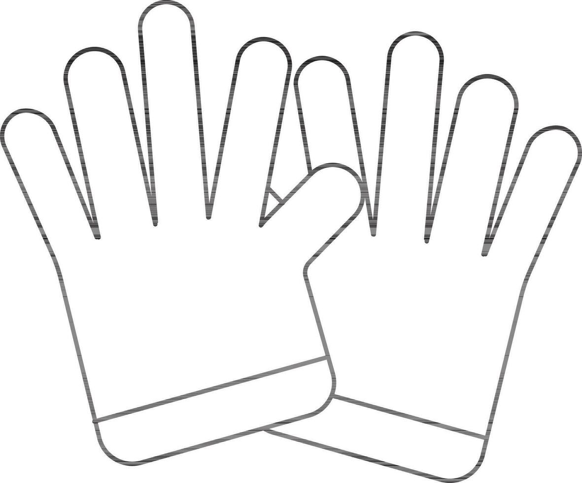 handschoen icoon in dun lijn kunst. vector