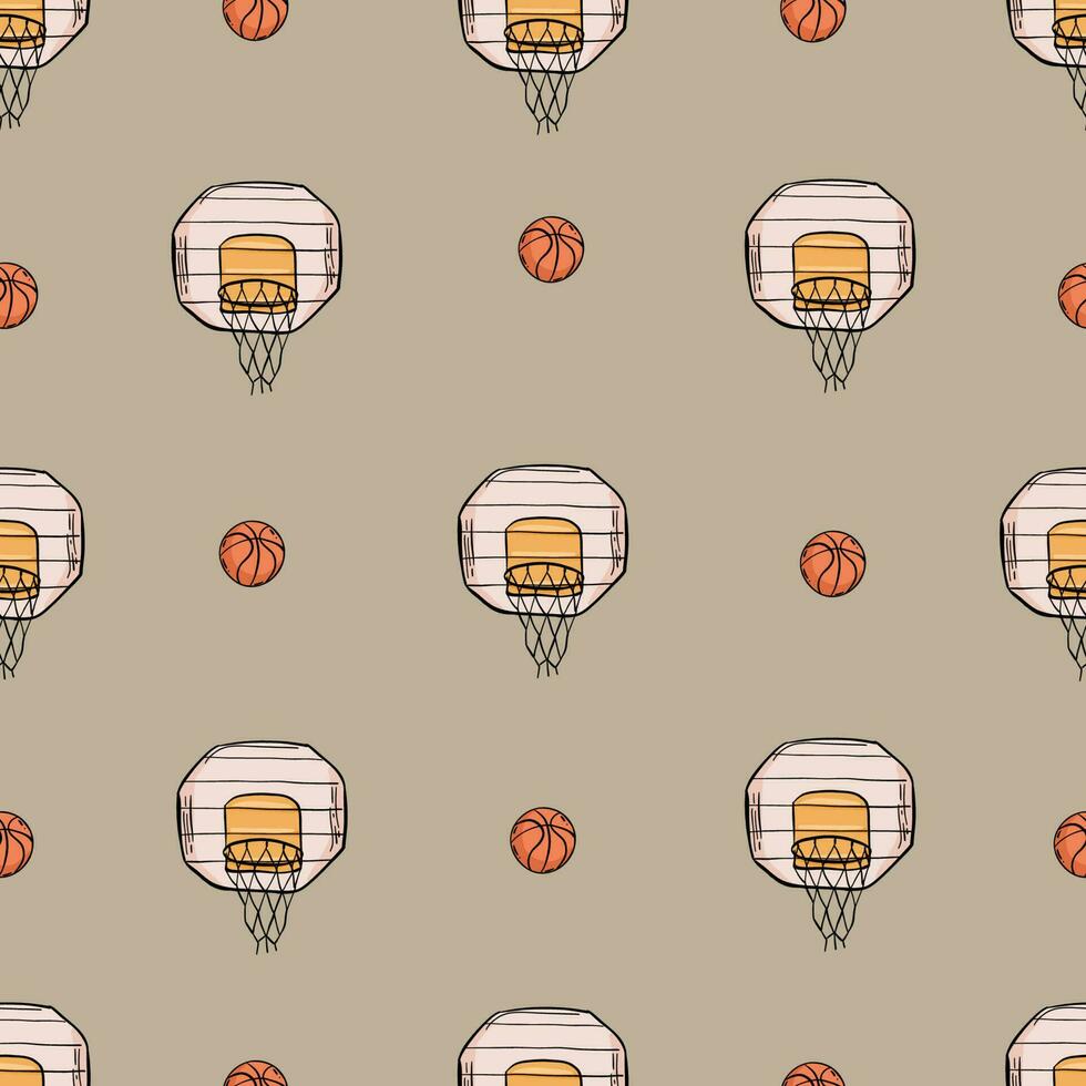 de naadloos patroon Aan de basketbal thema. vector