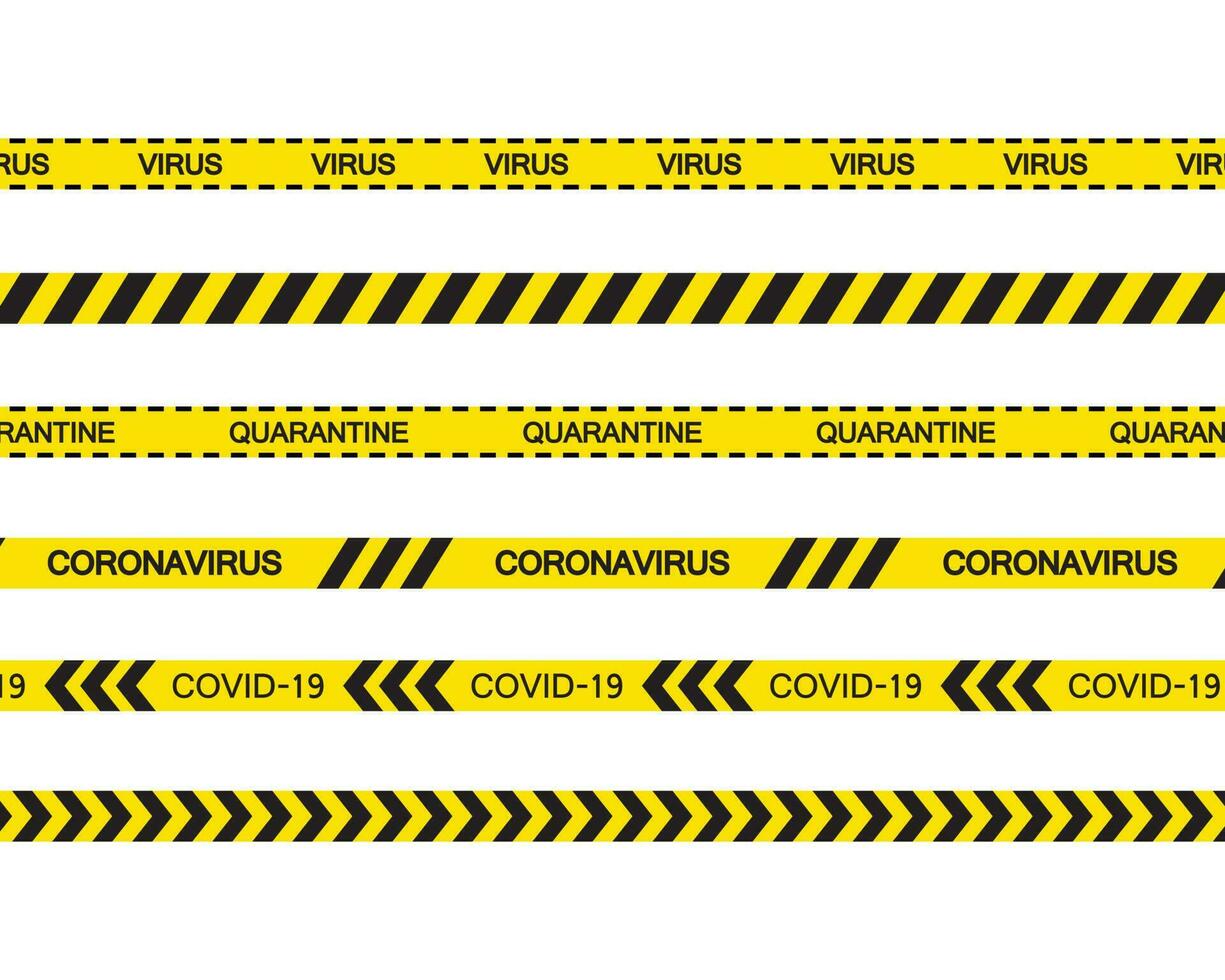 coronavirus en covid-19 en quarantaine strepen vector