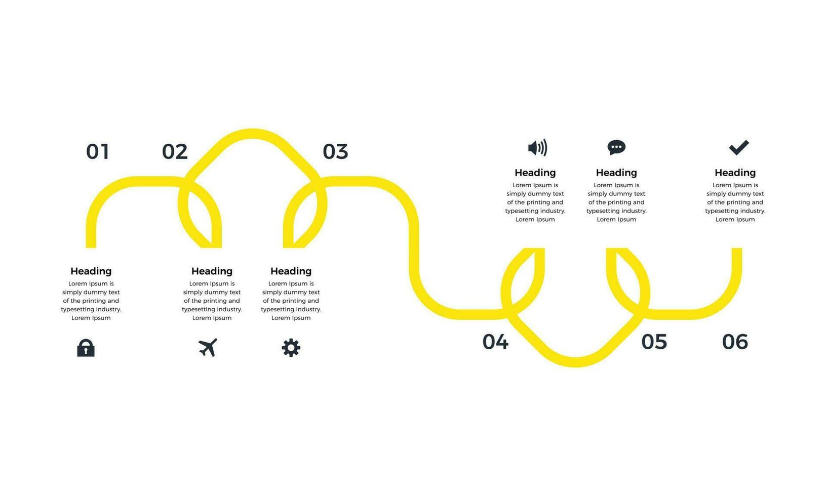 minimaal bedrijf infographics sjabloon. vector infographic met zes modern verbonden elementen. het kan worden gebruikt voor presentatie