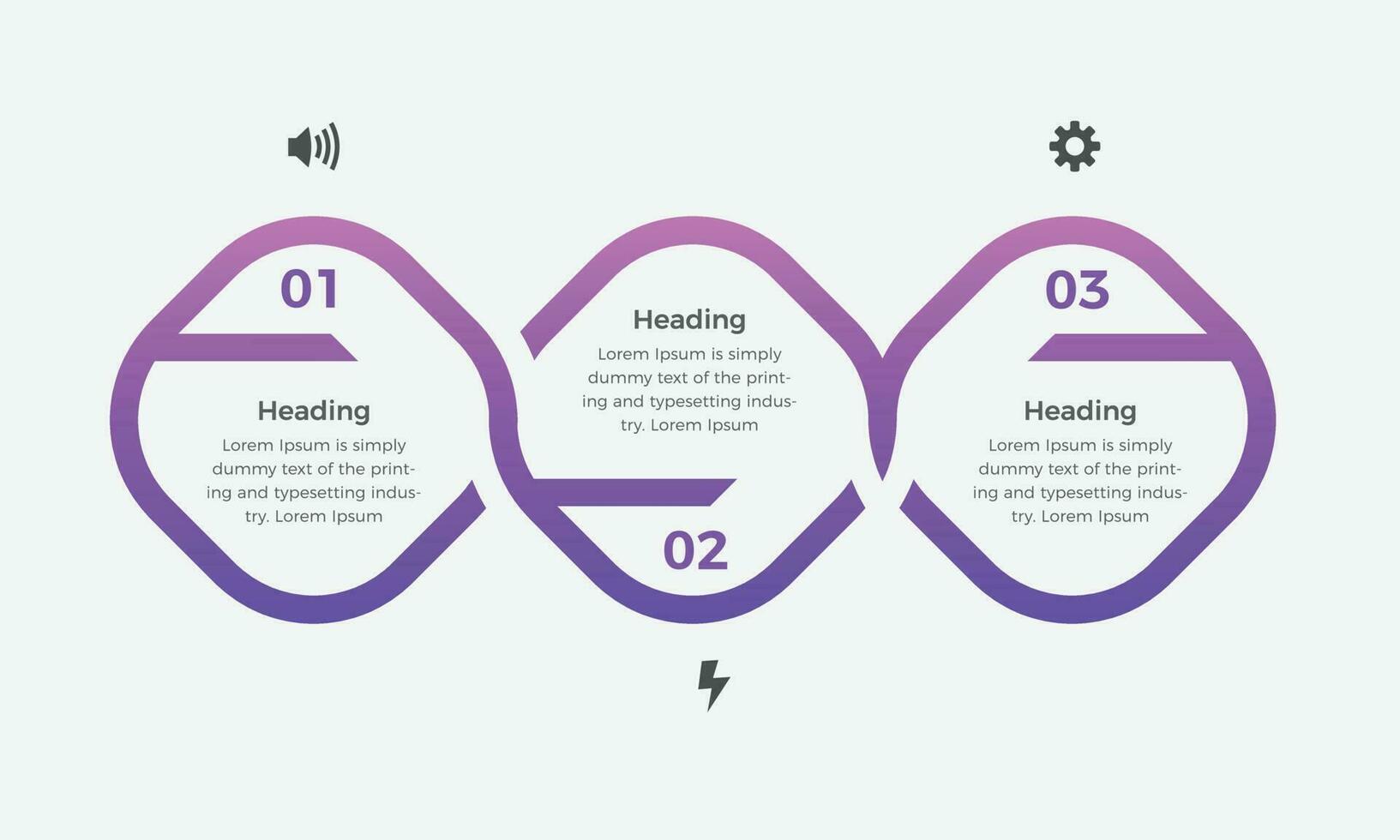 minimaal bedrijf infographics sjabloon. vector infographic met drie modern verbonden elementen. het kan worden gebruikt voor presentatie