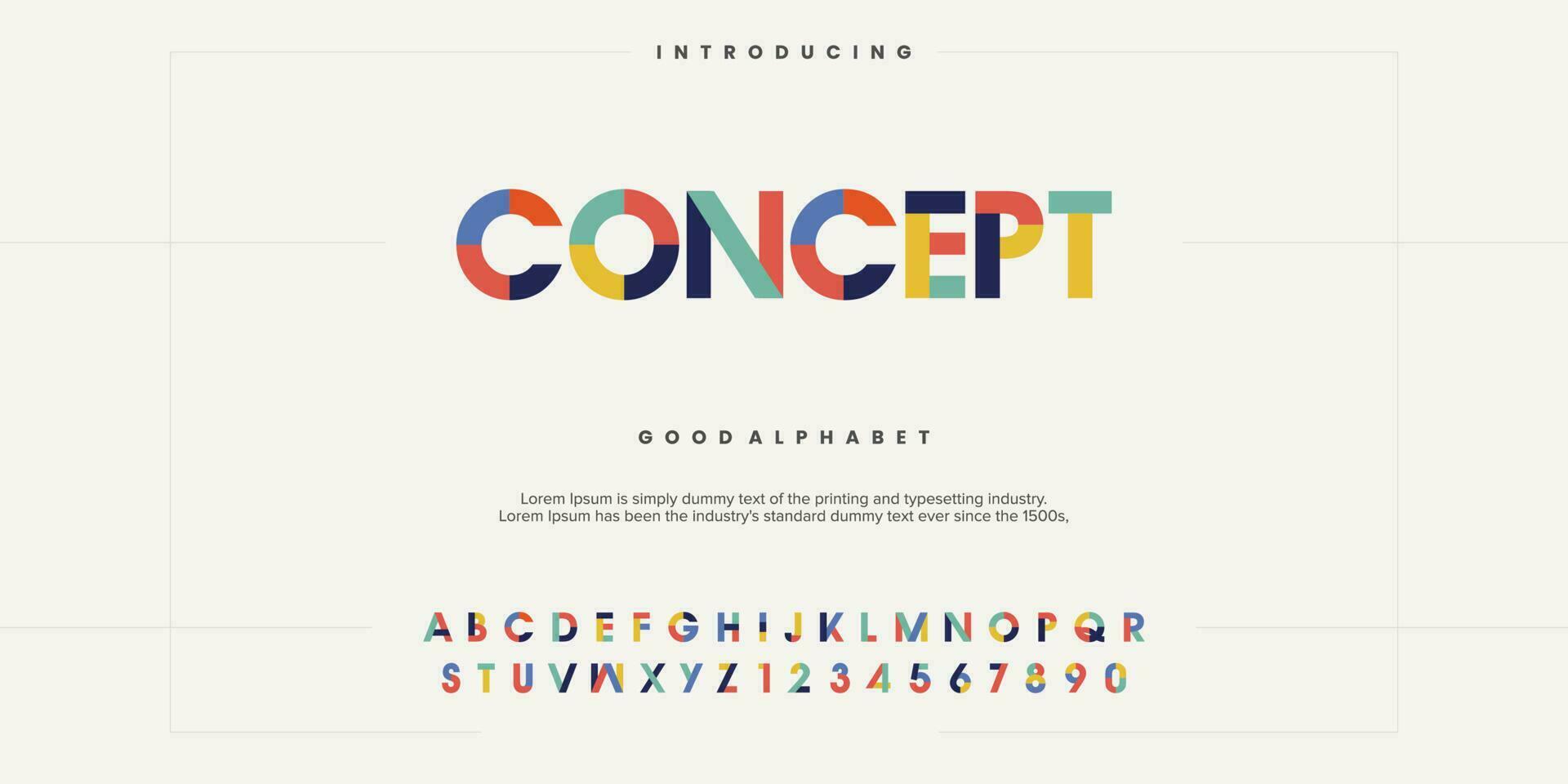 abstracte minimale moderne alfabetlettertypen. typografie technologie vectorillustratie vector