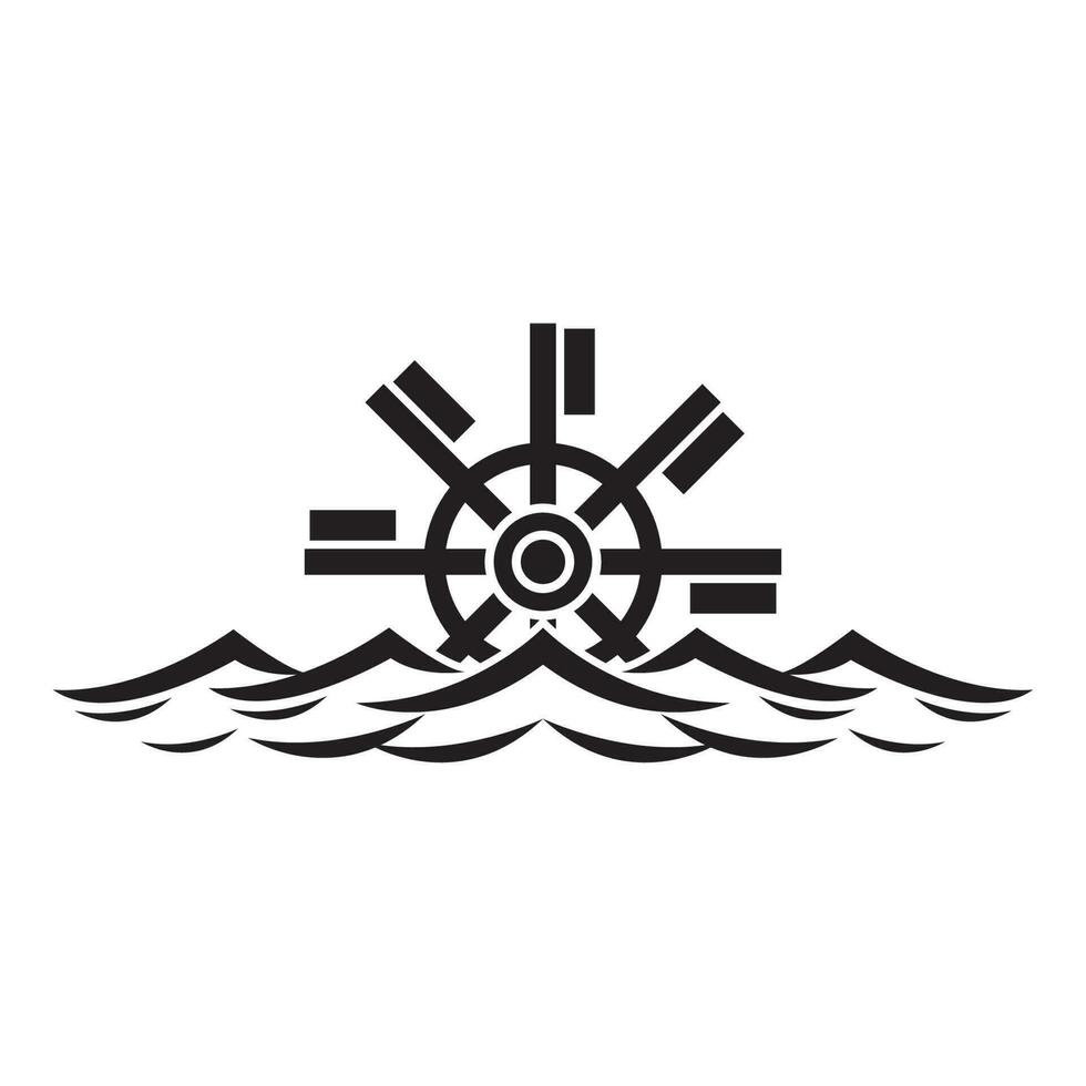waterrad pictogram, logo illustratie ontwerp sjabloon. vector