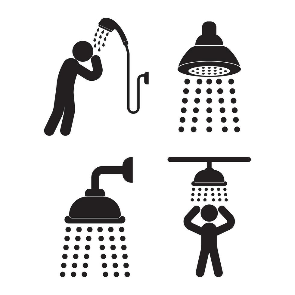 douche pictogram, logo illustratie ontwerp sjabloon. vector