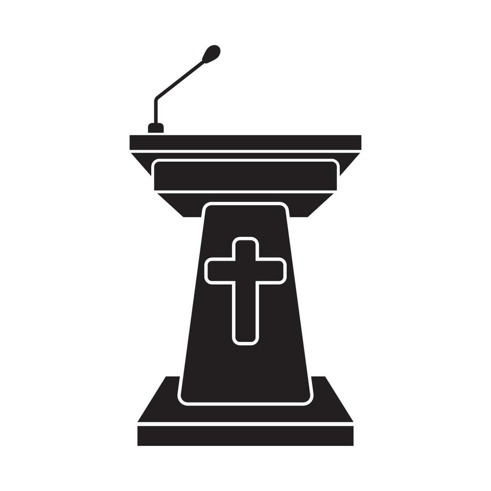 preekstoel symbool pictogram, logo vector illustratie ontwerp sjabloon
