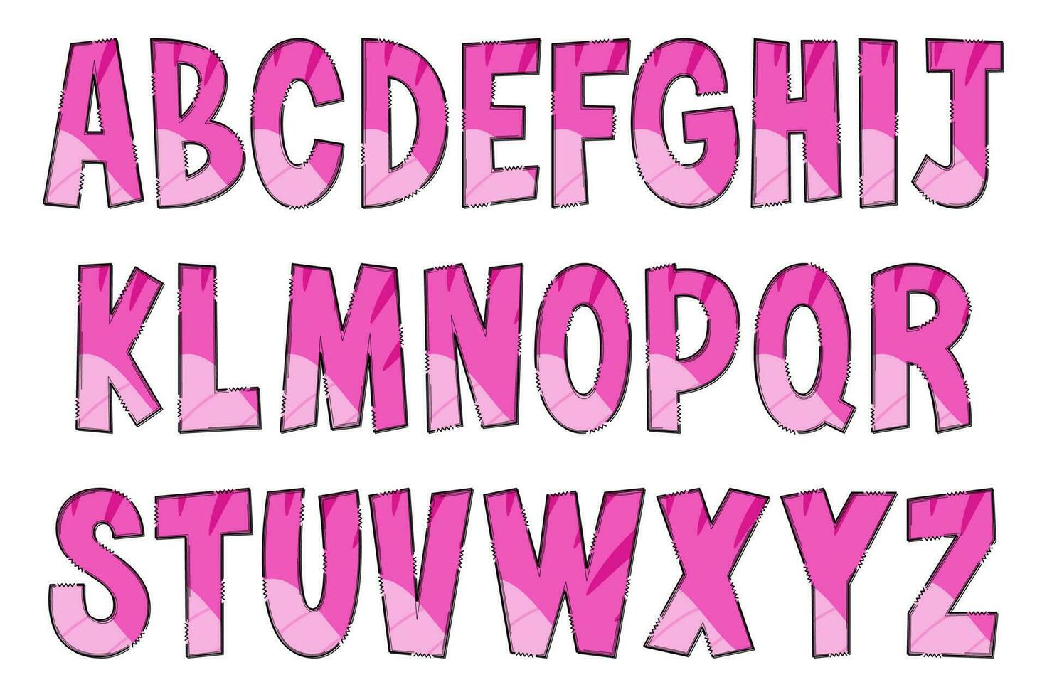 handgemaakt dinosaurus huid brieven. kleur creatief kunst typografisch ontwerp vector