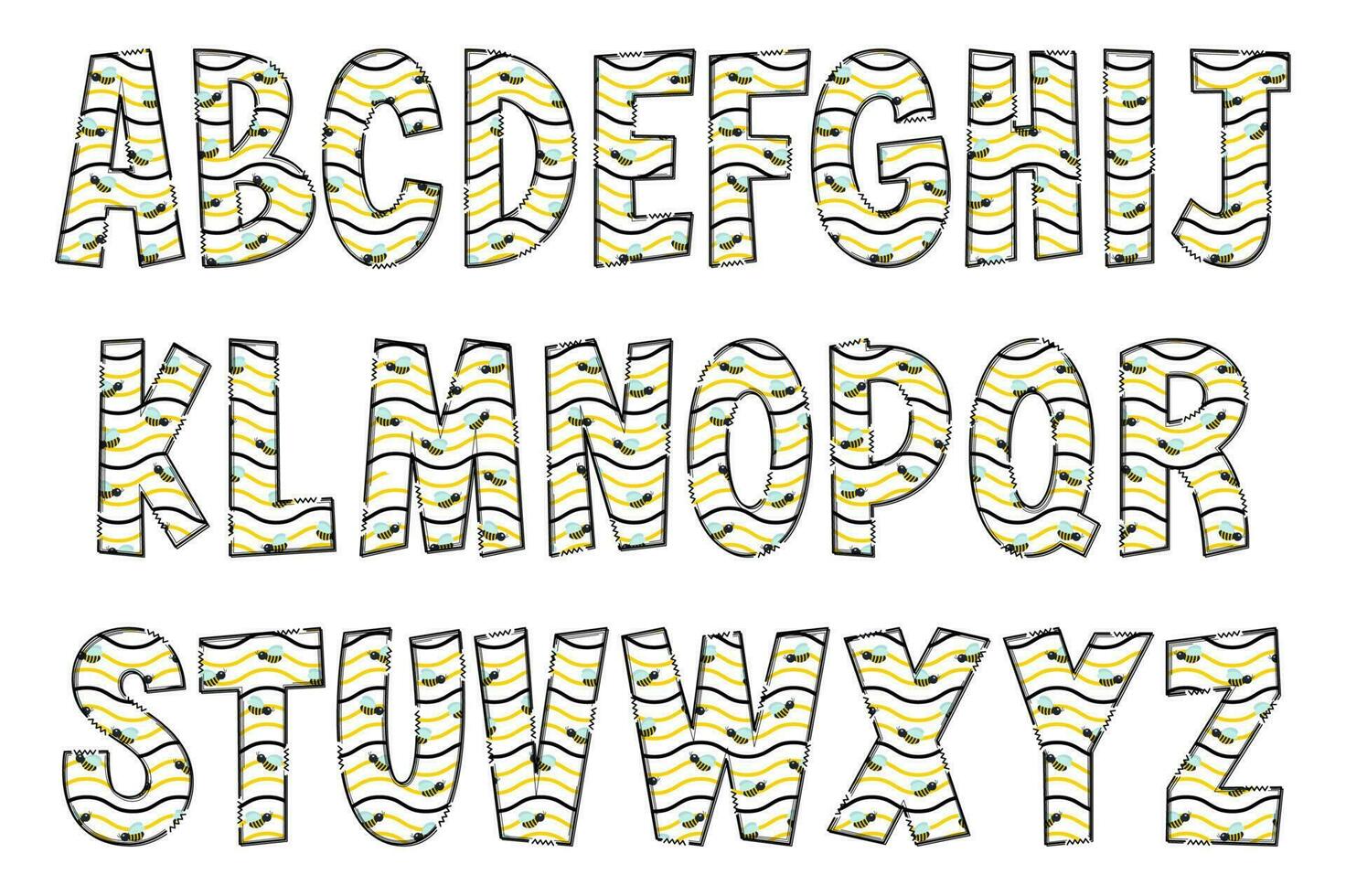 handgemaakt vliegend bij brieven. kleur creatief kunst typografisch ontwerp vector