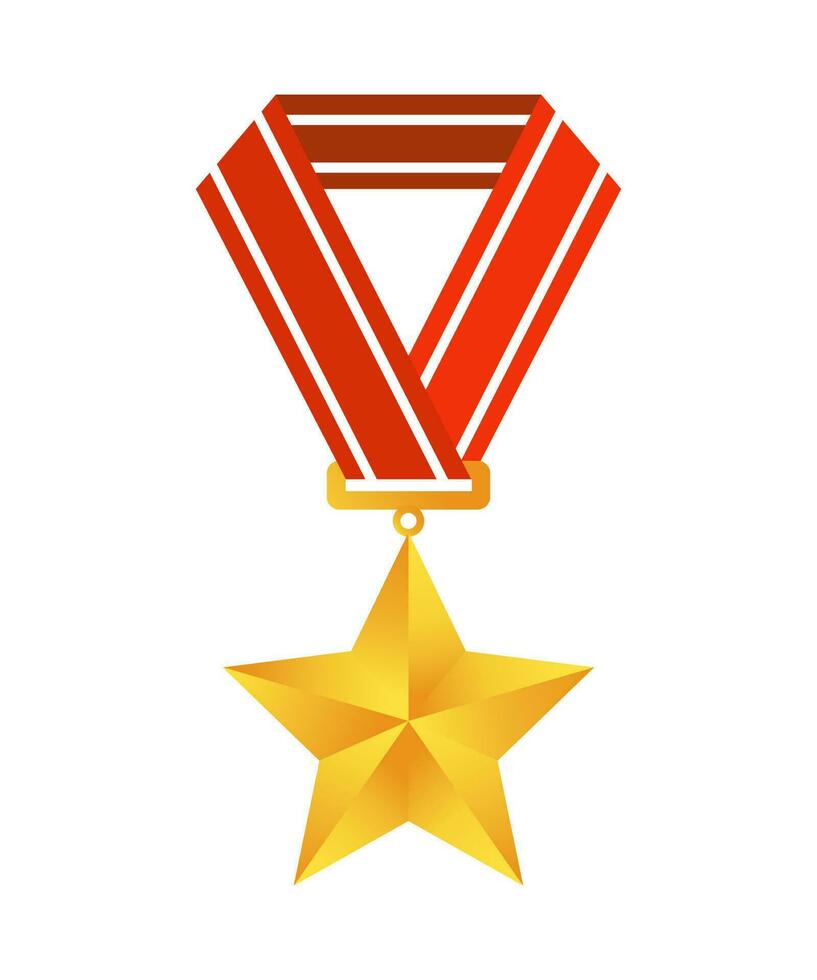 gouden ster medaille lint geïsoleerd vector illustratie