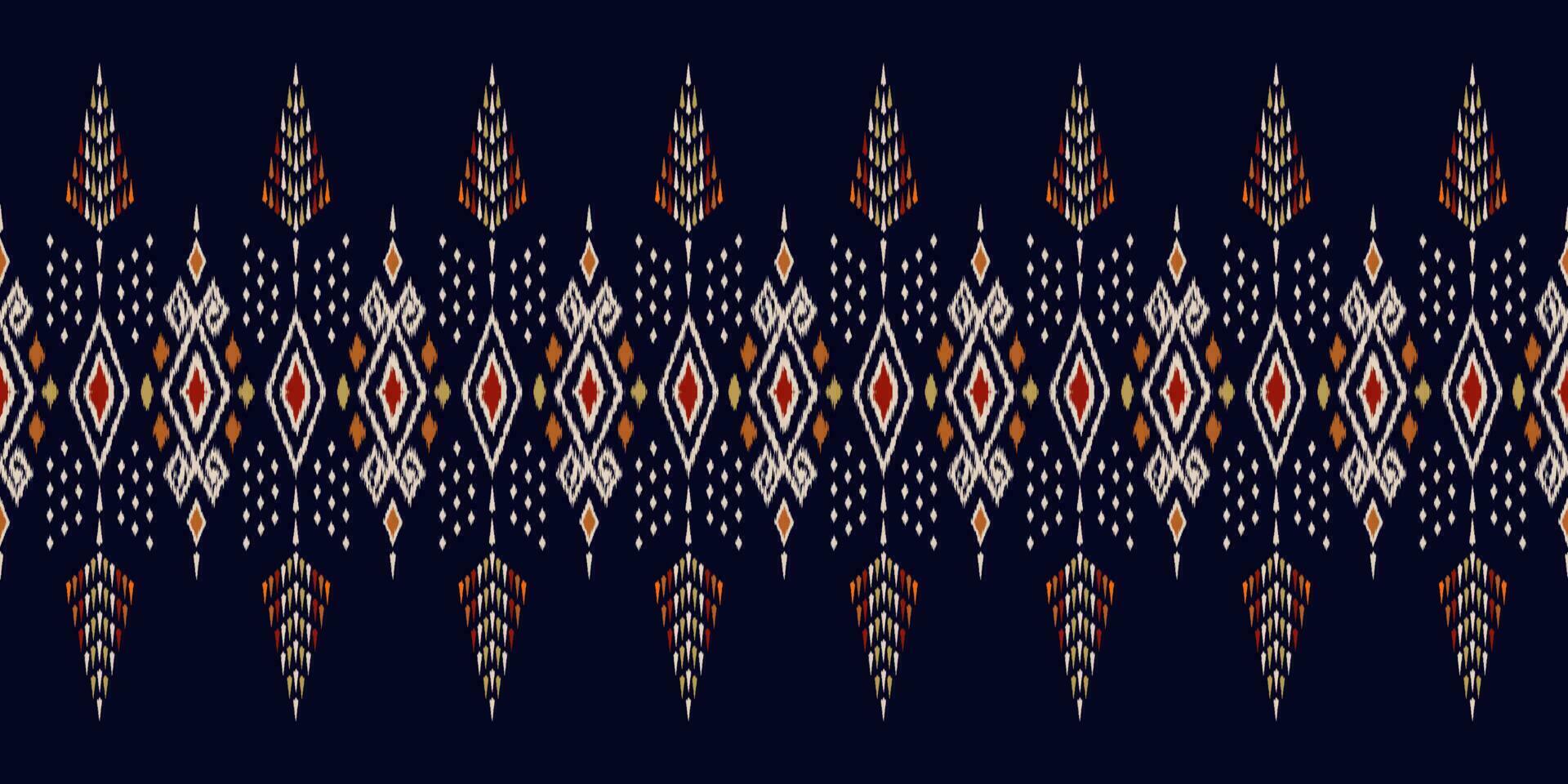 etnisch abstract ikat kunst. naadloos patroon in stam, volk borduurwerk, en Mexicaans stijl. aztec meetkundig kunst ornament afdrukken. ontwerp voor tapijt, behang, kleding, inpakken, kleding stof, omslag, textiel. vector