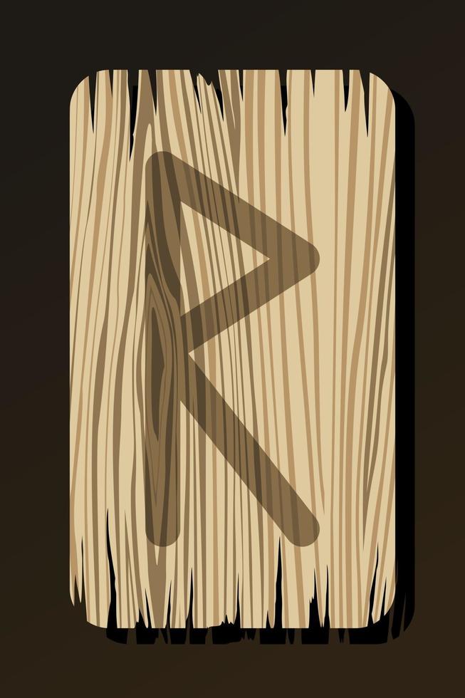 geïsoleerd op wit houten rune raidho vector