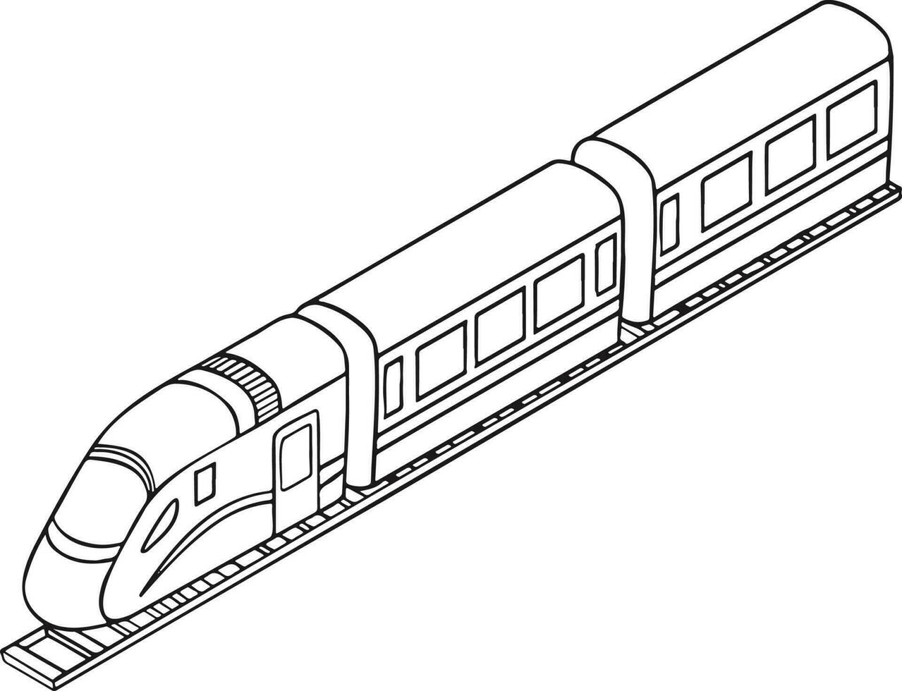 hoog snelheid trein Aan rails vector