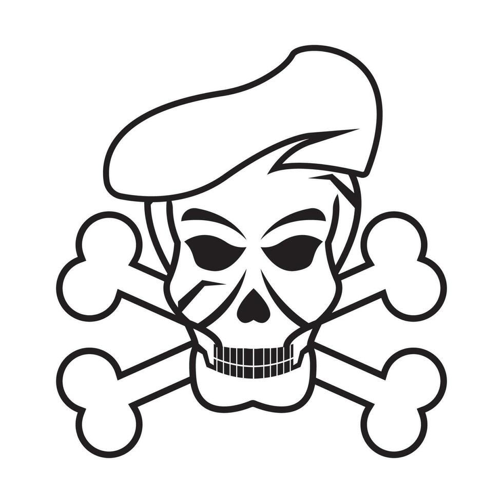 schedel pictogram, logo illustratie ontwerp sjabloon. vector