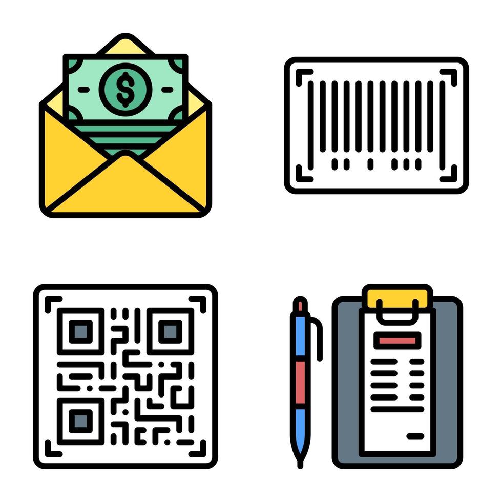 barcode en qr-codepictogram betaling gerelateerde vector