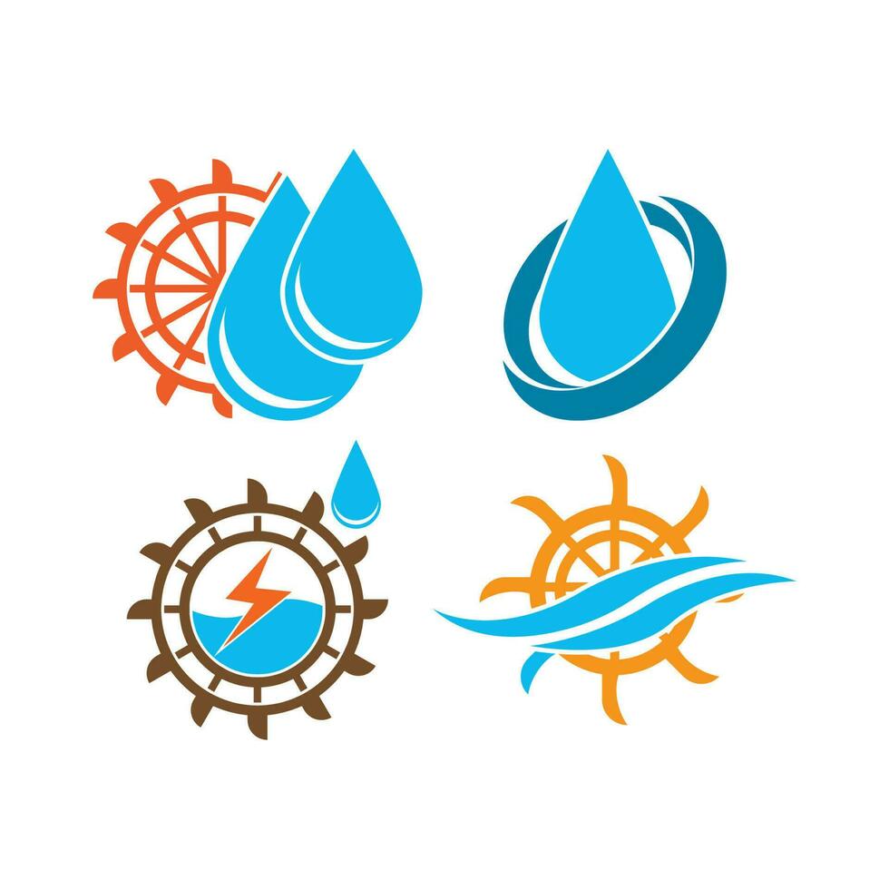 waterrad pictogram, logo illustratie ontwerp sjabloon. vector