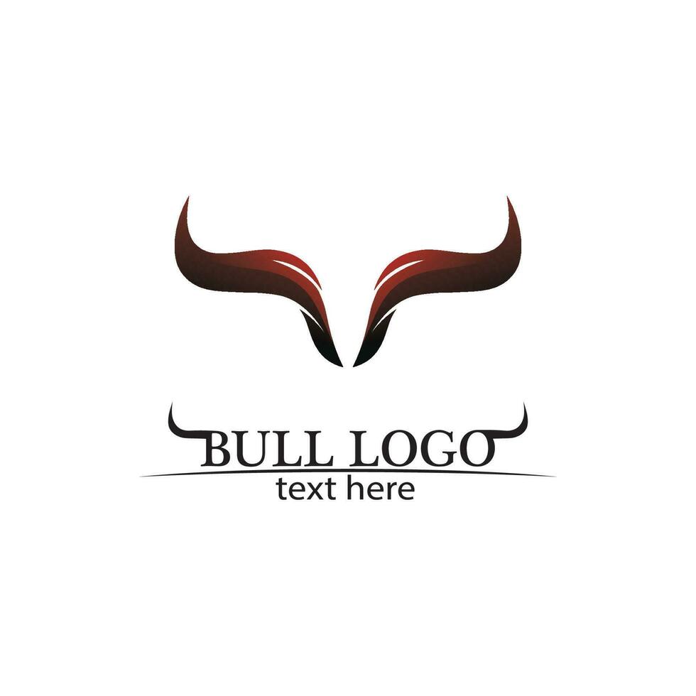 stier hoorn en buffel logo en symbolen sjabloon pictogrammen app vector