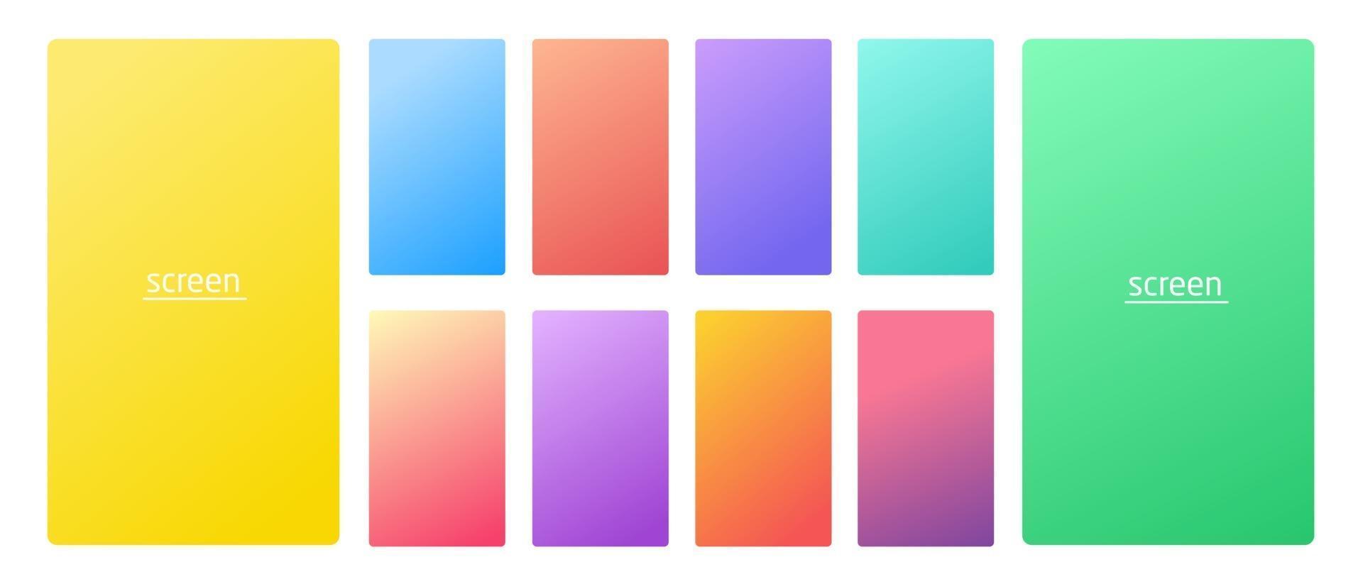 levendige en zachte pastel gradiënt vloeiende kleur achtergrond ingesteld voor apparaten pc en moderne smartphonescherm zachte pastelkleuren achtergronden vector ux en ui ontwerp illustratie