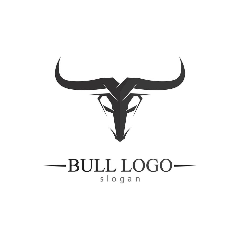 stier hoorn en buffel logo en symbolen sjabloon pictogrammen app vector