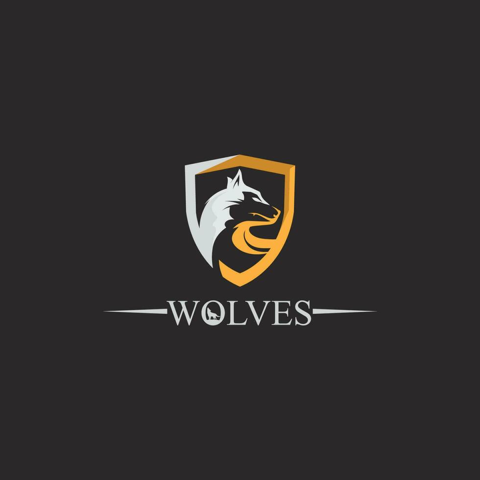 wolven logo, vos, wolf hoofd, dier vetor en logo ontwerp wild gebrul hond illustratie, abstract voor spel logo symbool hoofd dier vector