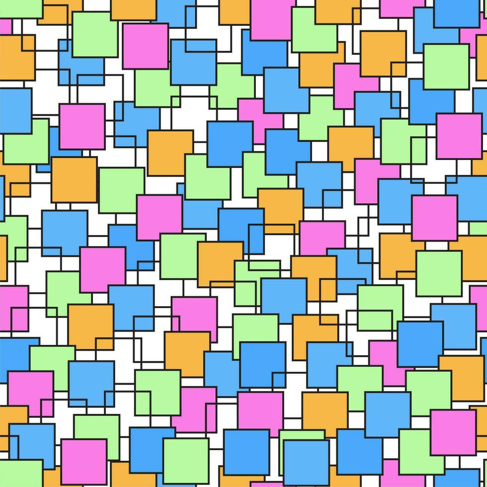 naadloos patroon met kleurrijk vierkanten. lijnen en vierkanten. vector