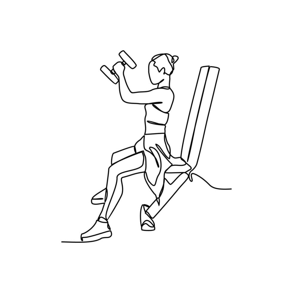 een doorlopend lijn tekening van een mensen met gymnastiek- werkzaamheid. gymnastiek- concept illustratie in gemakkelijk lineair stijl. geschiktheid ontwerp concept vector illustratie