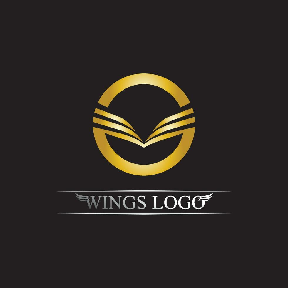 zwart gouden vleugellogo symbool voor een professionele ontwerper vector