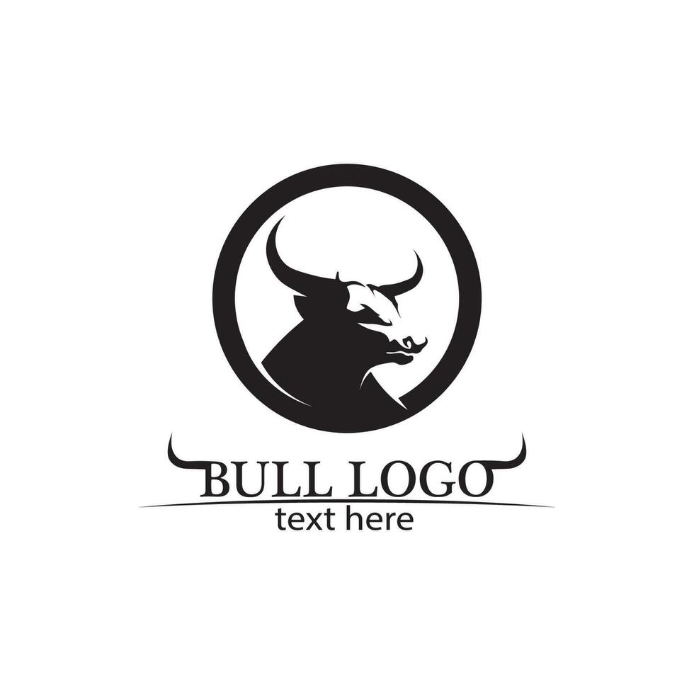 stier hoorn en buffel logo en symbolen sjabloon pictogrammen app vector