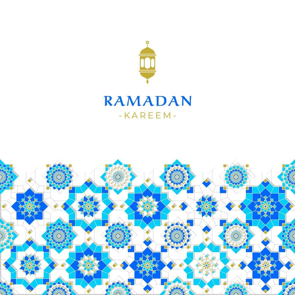 Ramadan kareem groet ontwerp met mandala kunst ornament voor sociaal media post of banier vector