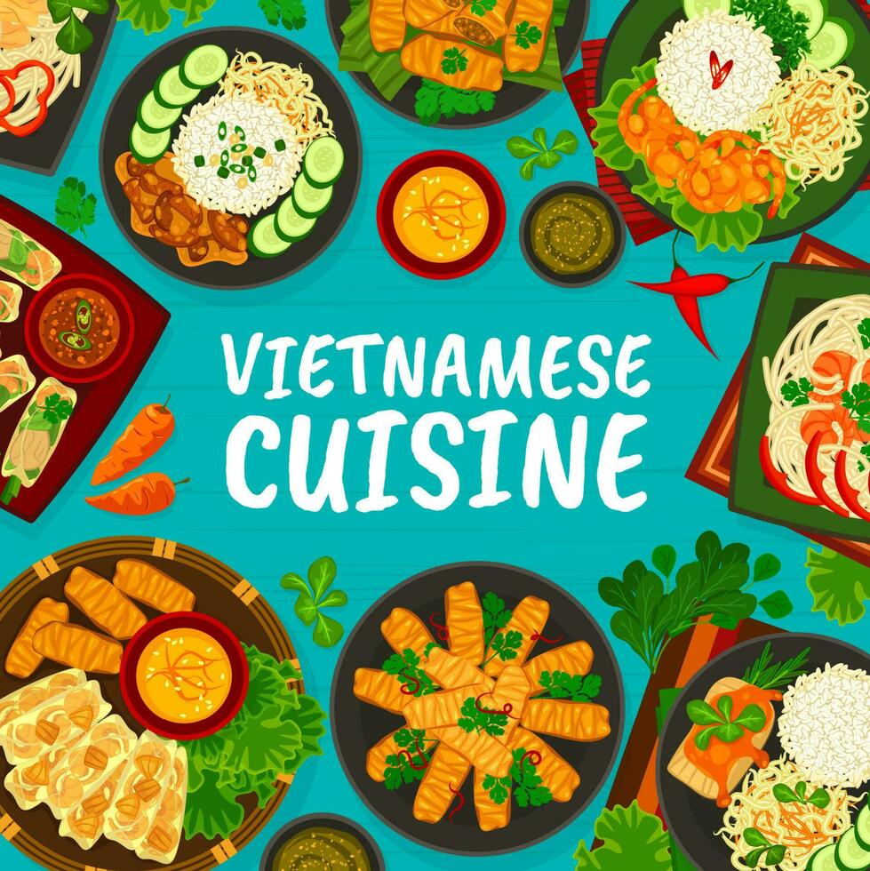 Vietnamees keuken menu Hoes bladzijde vector sjabloon