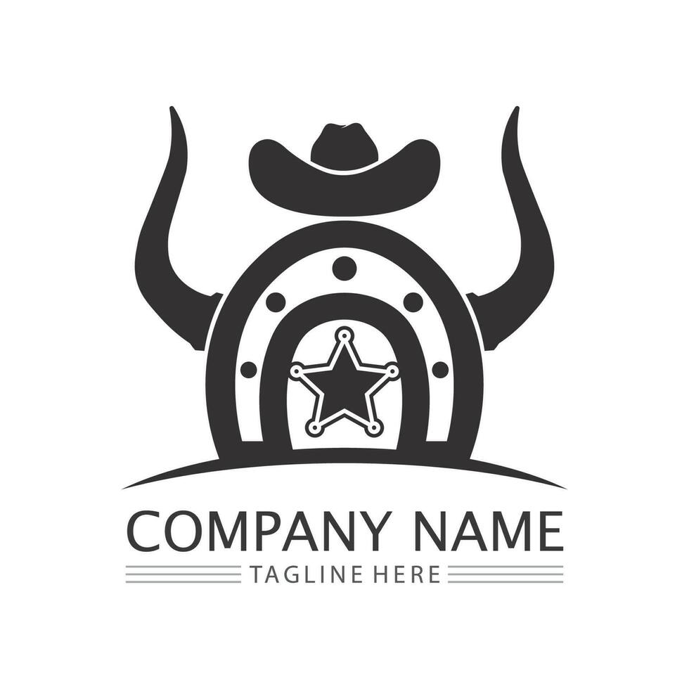 cowboyhoed logo pictogram vector ontwerpsjabloon