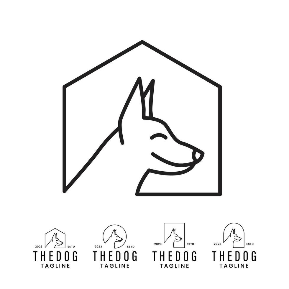 vector hond kat huisdier huis winkel logo