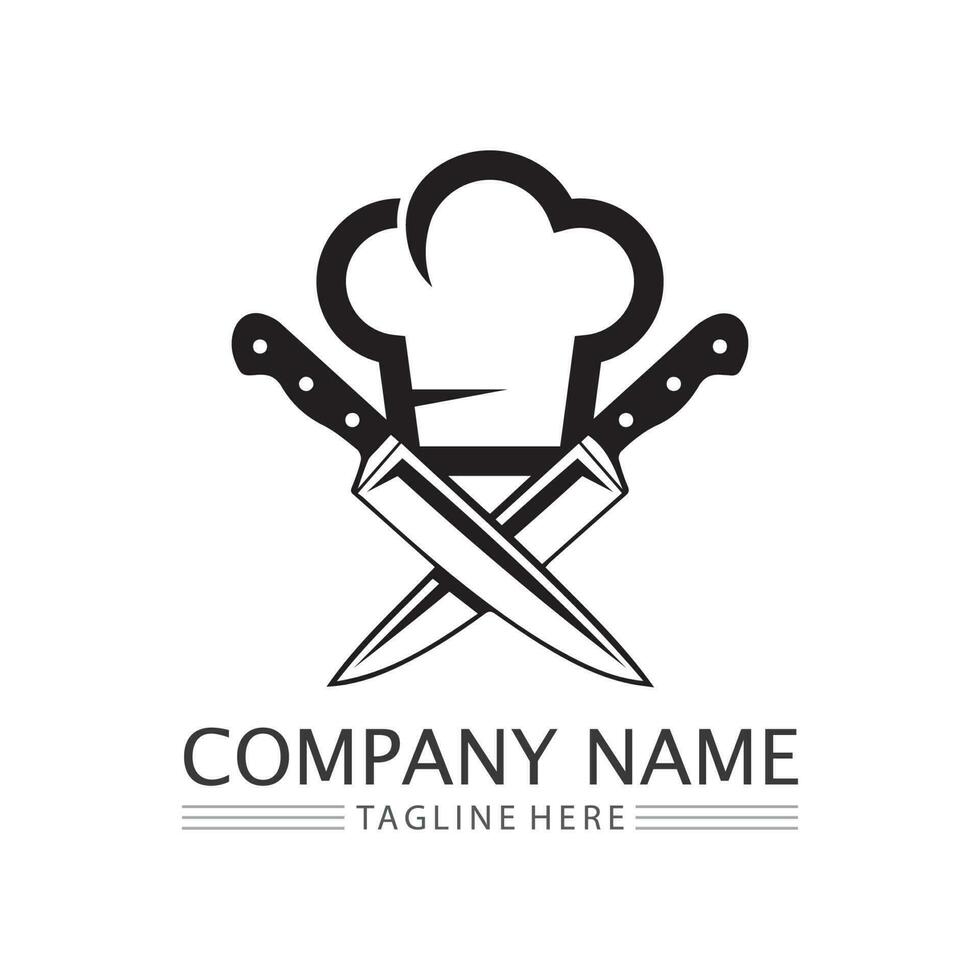 chef hoed logo vector ontwerpsjabloon