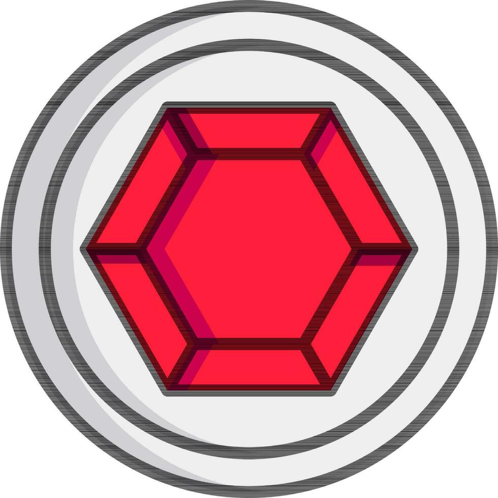 diamant spaander icoon in grijs en rood kleur. vector