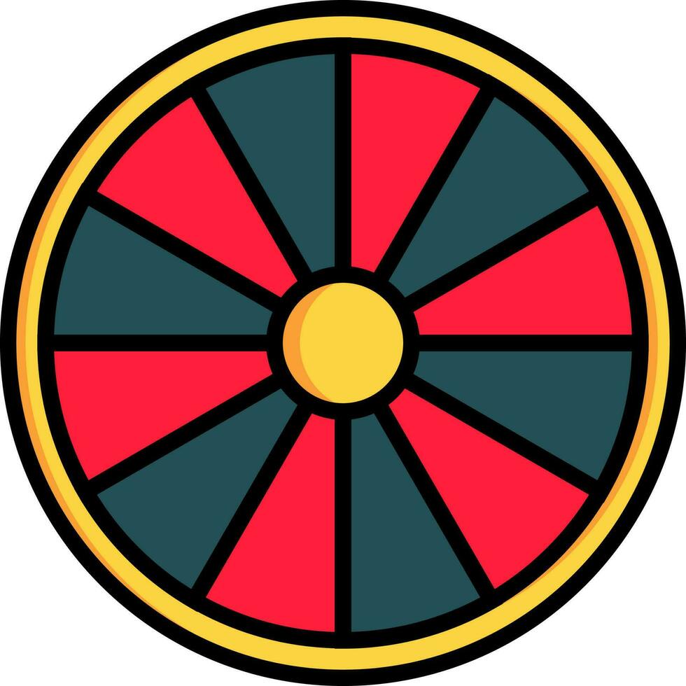 kleurrijk roulette wiel icoon in vlak stijl. vector