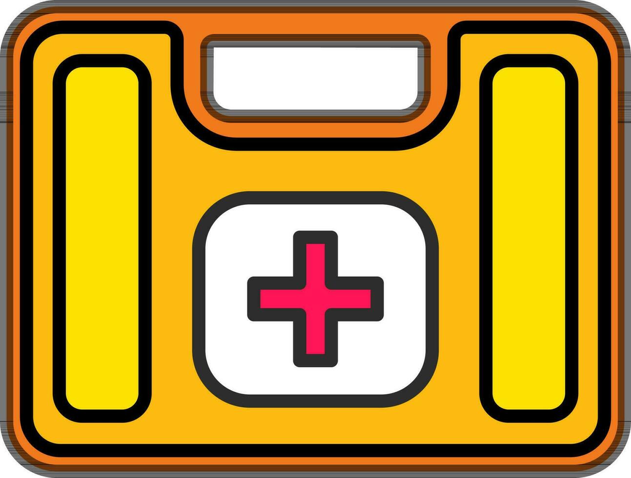 eerste steun doos icoon in geel en oranje kleur. vector