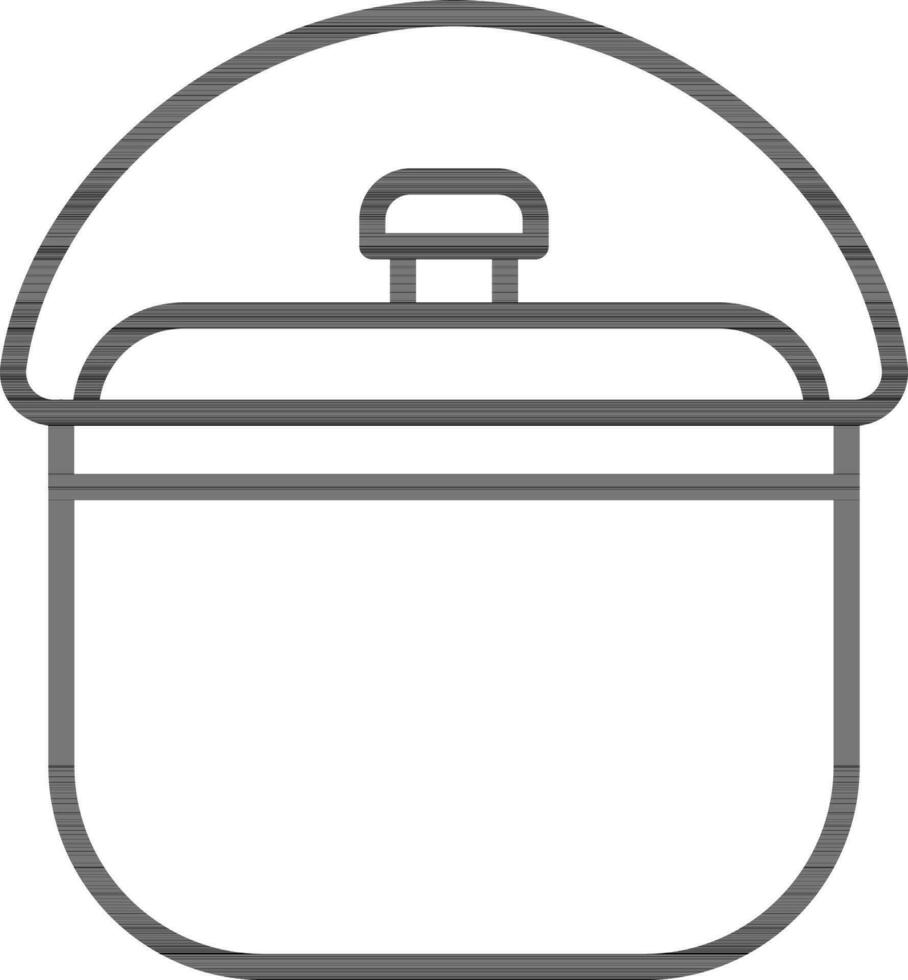 Koken pot icoon in dun lijn kunst. vector