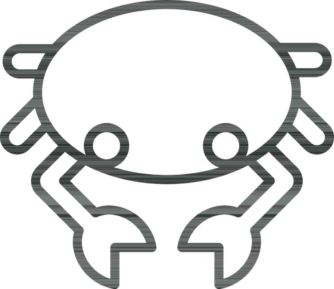 illustratie van krab icoon in lijn kunst. vector