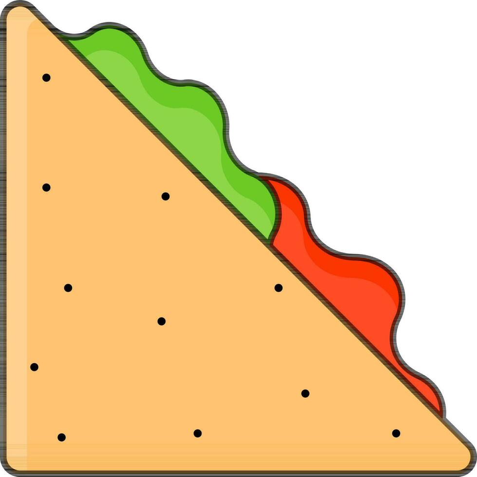 illustratie van kleurrijk belegd broodje icoon. vector