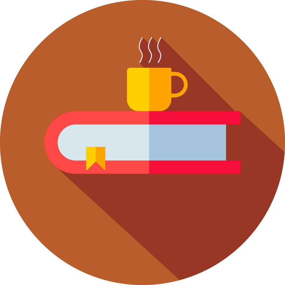 heet thee of koffie kop Aan boek icoon in vlak stijl. vector